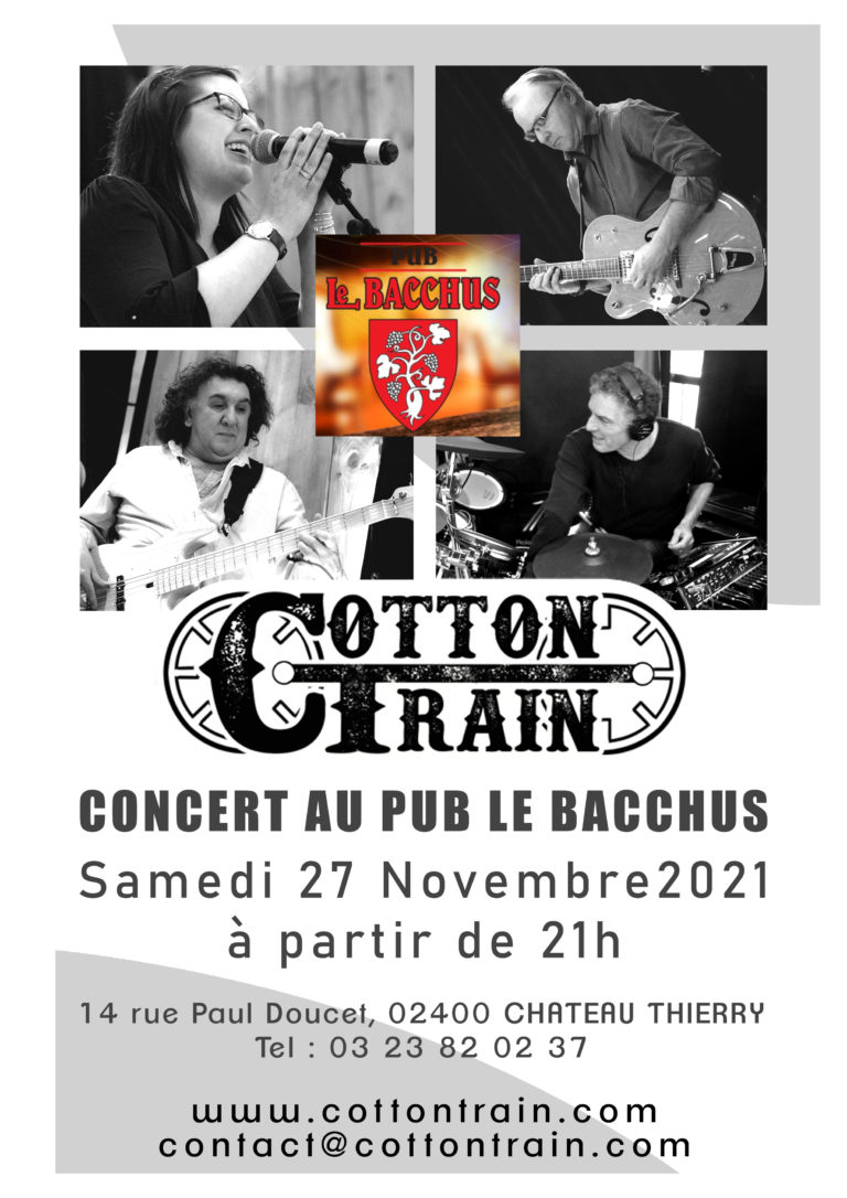 Lire la suite à propos de l’article 27 Nov 2021 – à partir de 21hrs – Concert au Pub ‘Le Bacchus’